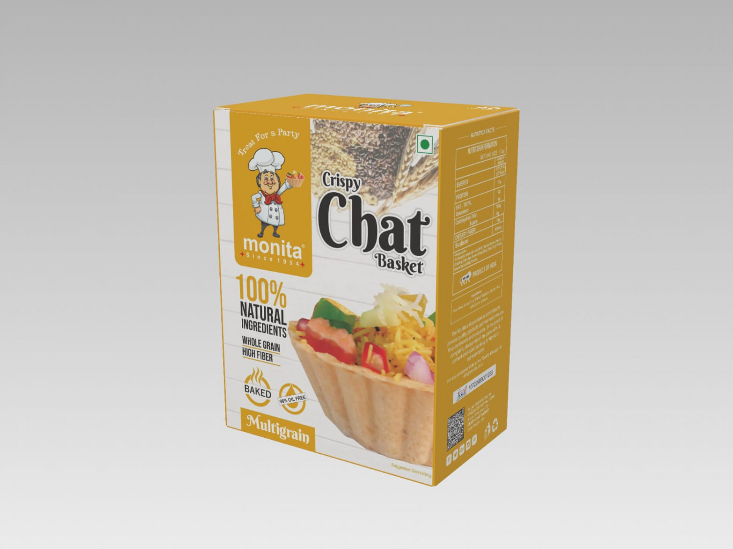 CRISPY ROUND CHAT BASKET 40 PCS - MULTIGRAIN