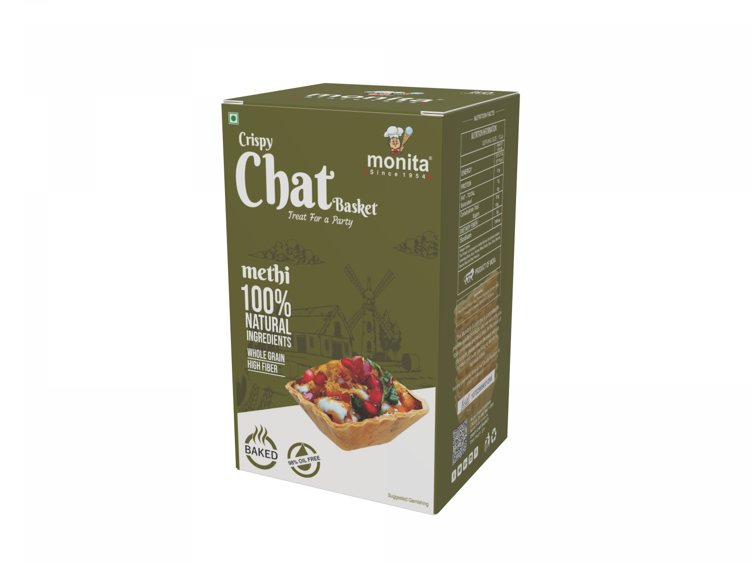 CRISPY SQUARE CHAT BASKET 50 PCS - METHI MAGIC