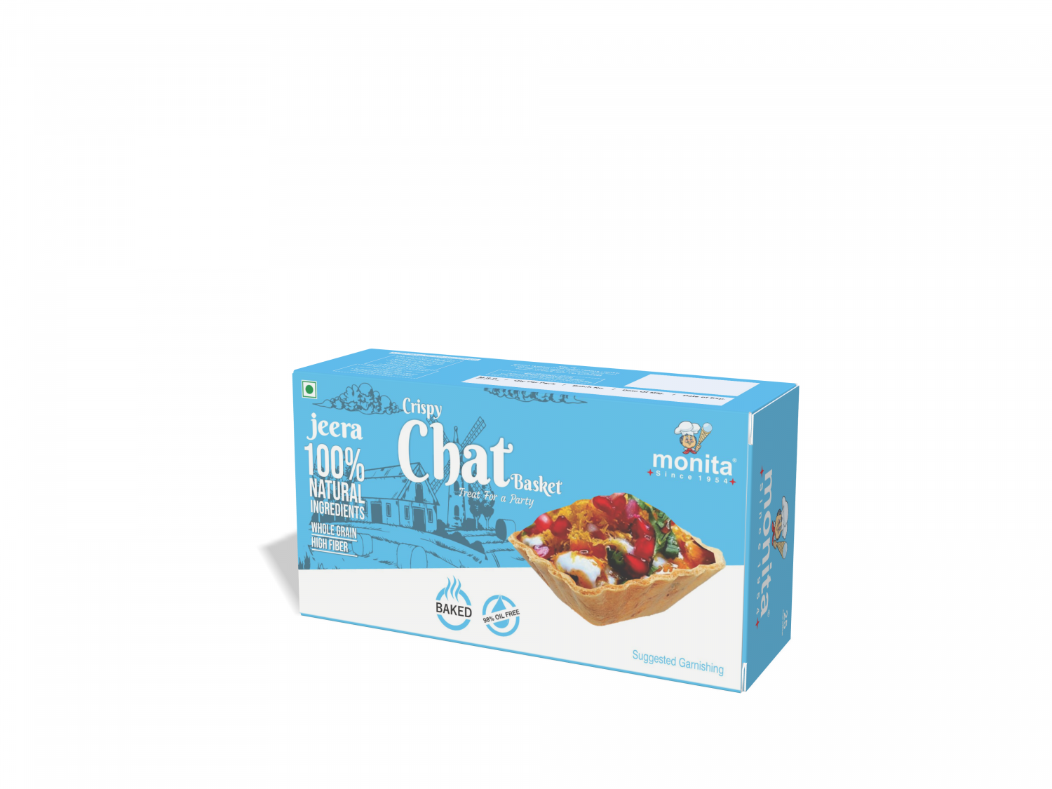 CRISPY SQUARE CHAT BASKET 25 PCS - TASTY JEERA